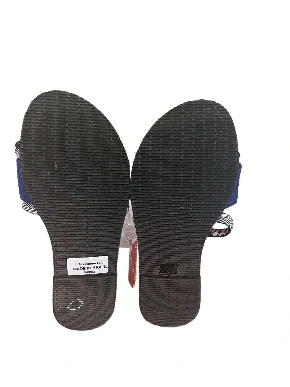 NWT Hologram Havaianas Womens Blue Pink Porcelain Slide Sandal Brazil Trancoso